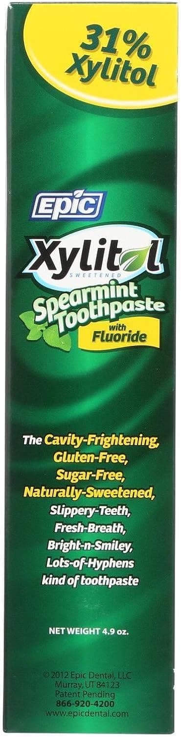 Epic Xylitol Spearmint Toothpaste WFluoride 116g