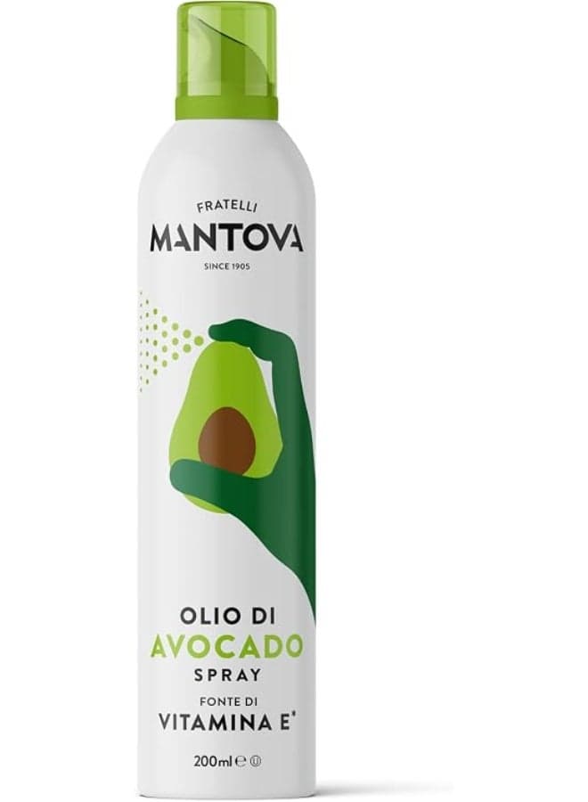 Mantova 100% Pure Cold-Pressed Avocado Oil Spray for Frying, High Smoke Point, 200ml