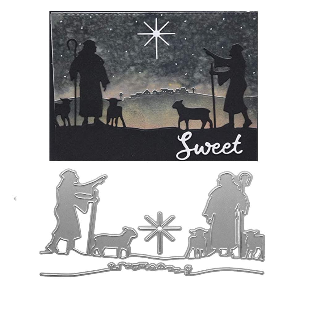 Metal Herdsmen Cutting Dies Father Day Dies Animals Christmas Man Woman Die Cuts Embossing Stencils Template Mould for Card Scrapbooking and DIY Craft Album Paper Card Decor