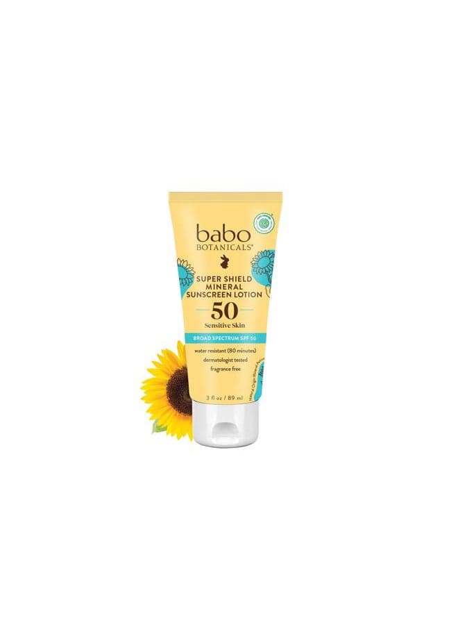 Sheer Mineral Sunscreen Lotion SPF 50 - Natural Zinc Oxide - Extra Sensitive Skin - Lightweight - Water Resistant - Fragrance-Free - EWG Verified- Sheer application