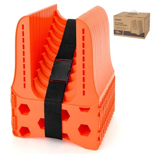 Kohree RV Sewer Hose Support 10FT Bright Orange HeavyDuty RV Sewer Support with Adjustable Design for Campers Easy to Set Up Help Dumping Quickly and Securely Comes with Carrying Strap