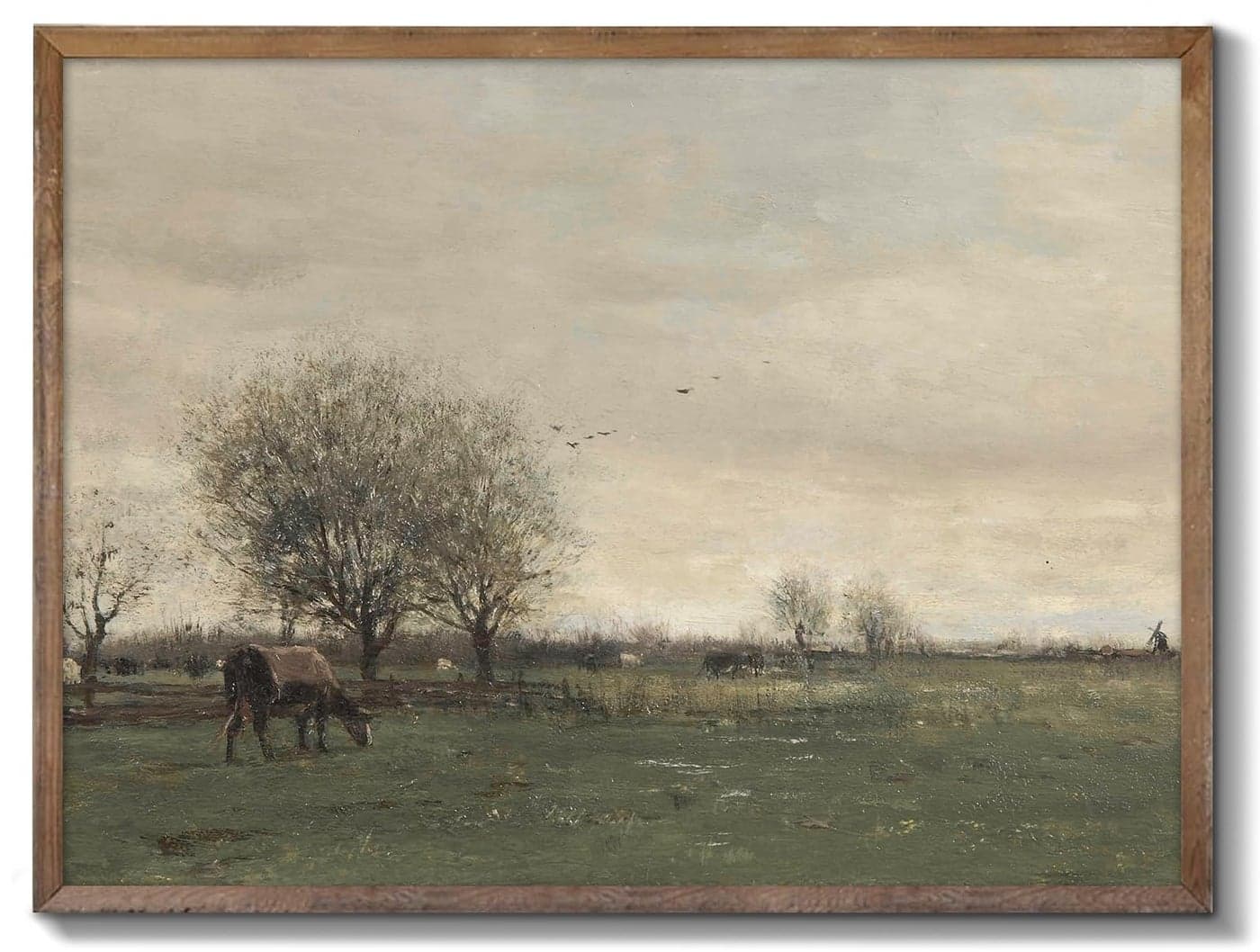 XOCUUI Vintage Landscape Canvas Wall Art, Vintage Classical Rural Hill Prints, The Vast Grassland Classic Wall Prints Modern Farmhouse Bathroom Office Decor - 8x10in Unframed