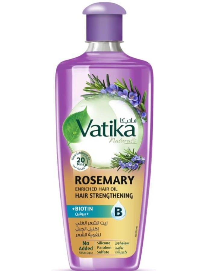 Vatika Naturals Rosemary Oil for Hair Growth 200ml | Infused with Biotin | Promotes Stronger Hair Growth, Prevents Hair Fall | Scalp Nourishment in 20 minutes | No Parabens, Sulphates or Silicones