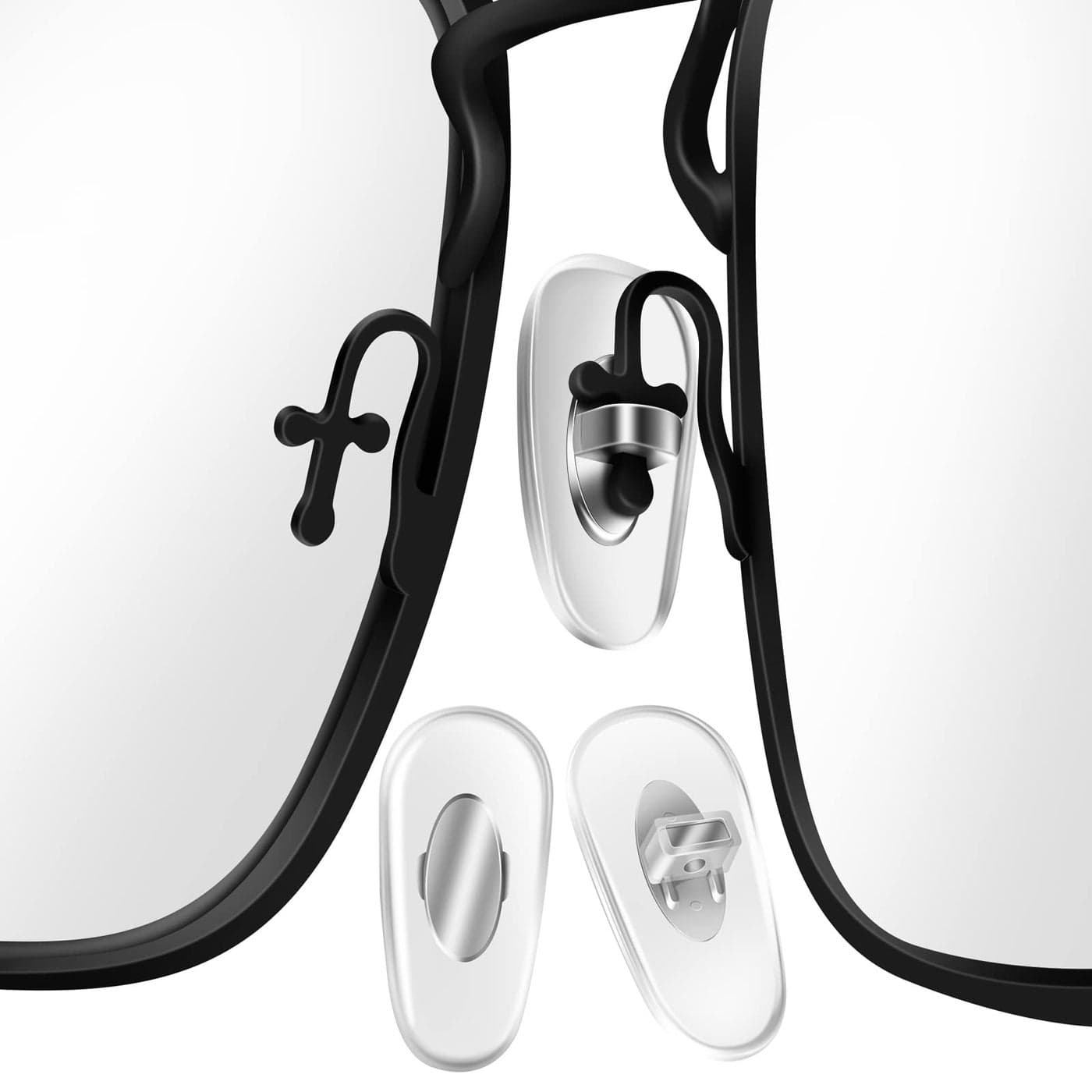 Auzky 5 Pairs Replacement Nose Pads for RayBan RB3549 RB4071 RB6336 RB7140 RB8415 and More Eyeglasses Sunglasses Models Silver