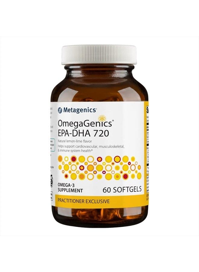 OmegaGenics EPA-DHA 720- Omega-3 Fish Oil Supplement - for Heart Health, Musculoskeletal Health & Immune System Health* - with DHA & EPA - 60 Softgels