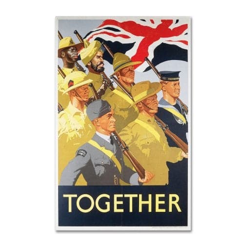 Trademark Fine Art Second World War Together Propaganda Poster Artwork, 16 by 24-Inch