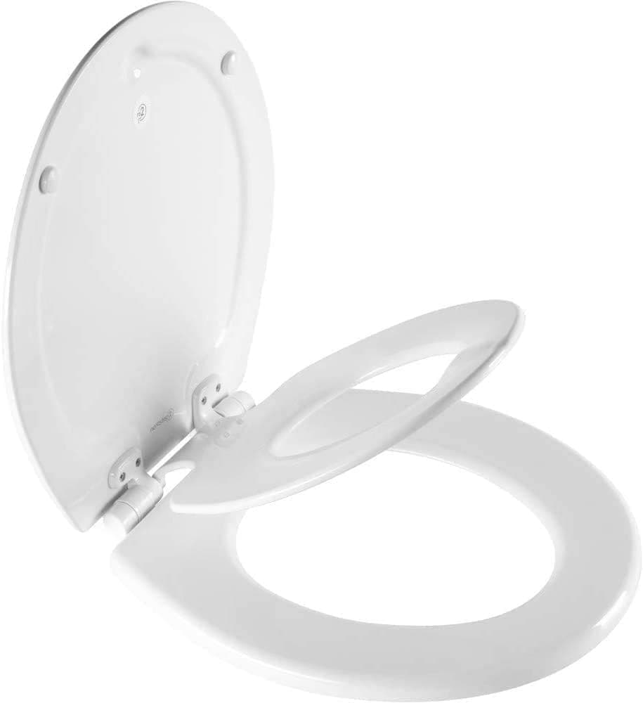 Mayfair NextStep2 Toilet Seat with Toddler Potty Training Seat BuiltIn Slow Close Easy Clean Magnetic Removable Kids Seat Made in USA ROUND White