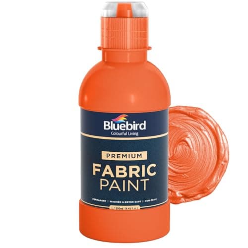 BLUEBIRD Fabric Paint Tangerine 85 Fl Oz Permanent Fabric Paints for Clothes Furniture Upholstery