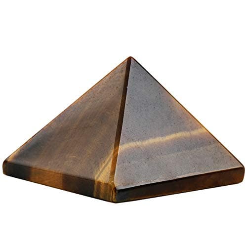 Rockcloud Healing Crystal Tiger's Eye Pyramid Metaphysical Stone Figurine