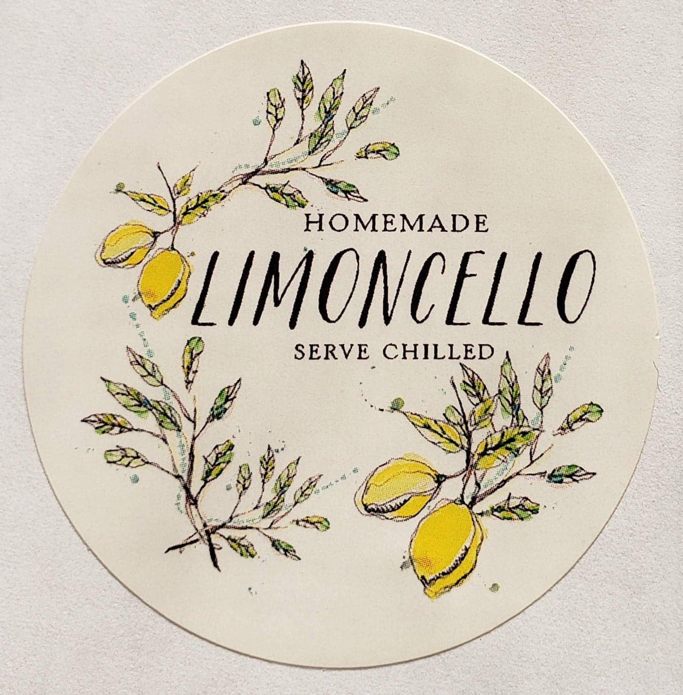 LIMONCELLO LABELS 2 ROUND CIRCLE 12 PKG