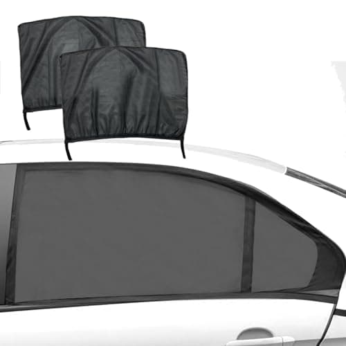 GAOLAOSY Car Rear Window Sun Shades Stretchy Breathable Mesh Side Windshield Sun Shades UV Protection Heat Block Window Screen Cover Auto Camping Accessories for SUV Truck Rear