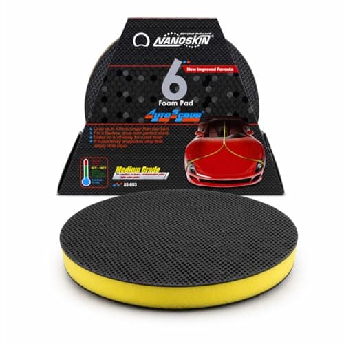 Nanoskin AUTOSCRUB 6 Surface Prep Pad Medium Grade Patented Clay Bar Replacement Tool to Remove Embedded Contaminants Before Wax Coating Safe for Painted Surface Glass Plastic Metal More