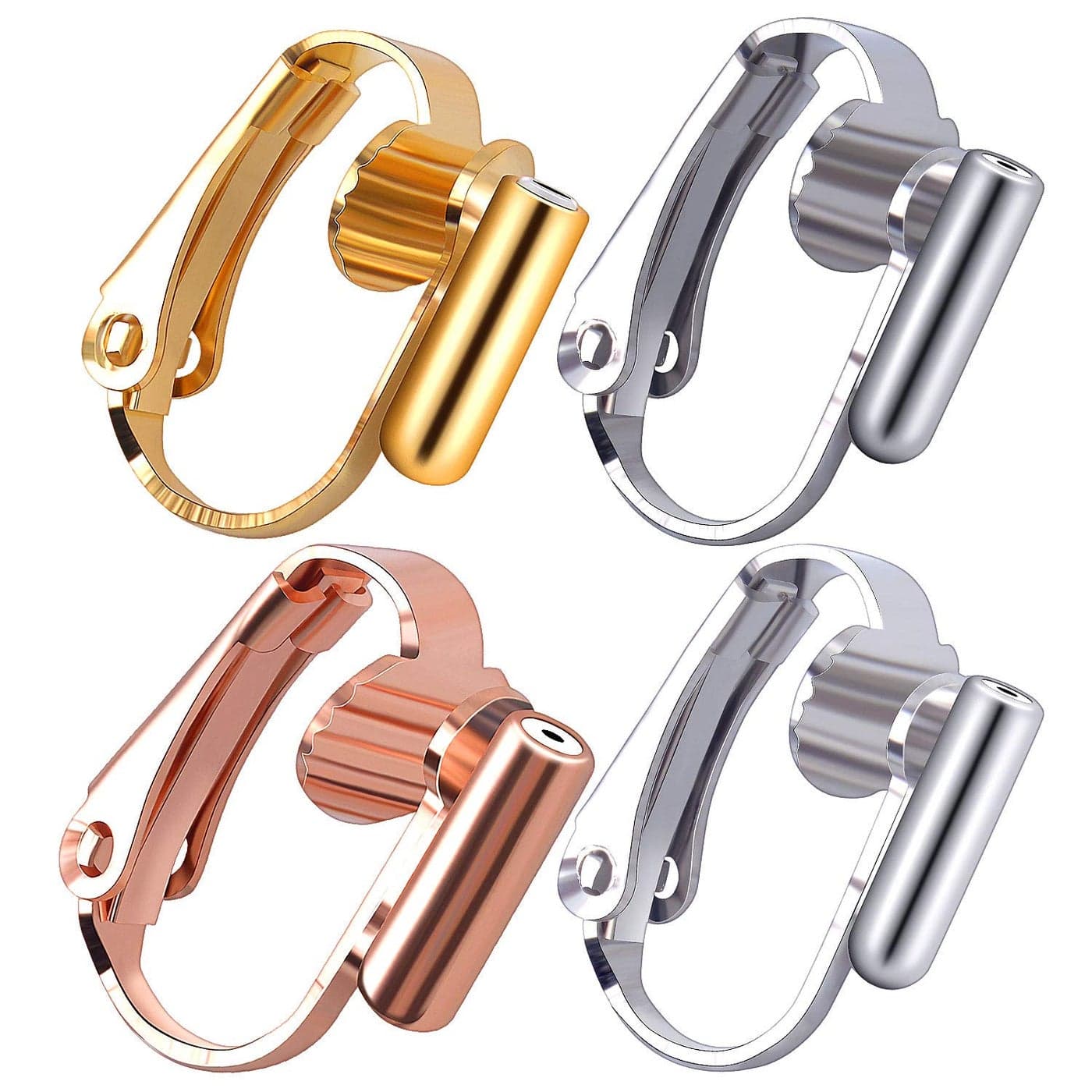 16 Pieces Clipon Earring Converters Earring Clip Backs Pierced to Clip On Earring Converters Components Findings for NonPierced Ears Jewellery Making 4 Colors