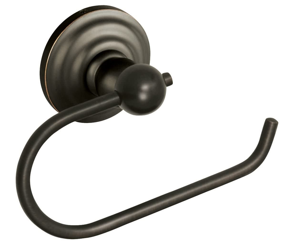 Design House Calisto Toilet Paper Holder Premium Brass Zinc Single Post WallMount Fits Extra Large Rolls Easy Installation Oil Rubbed Bronze 259 in L x 35 in H x 18 in D 558668