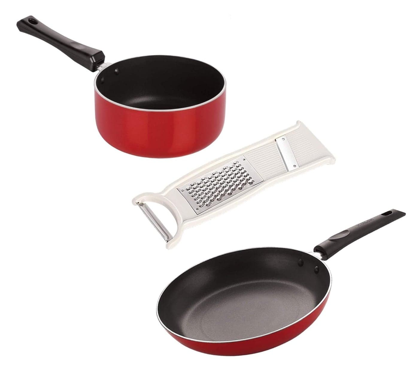 Nirlon Non Stick PFOA Free Gas Compatible Cookware Utensil Item Set of3 Pieces with Bakelite Handle(2.6mm_SP(B)_Slicer_TP24)