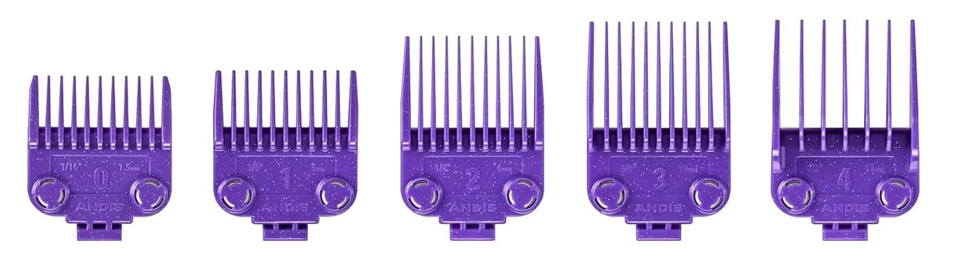 Andis 560997 OG Master Dual Magnet Attachment Clipper Guard Set 5Pack Purple