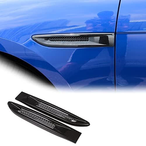 Daeiclru Side Fender Air Vent Outlet Cover Trim Fit for Jaguar XF XFL F-Pace X761 2016-2020/ Jaguar XE XEL 2015-2021, ABS Side Vent Trim Exterior Accessories (Carbon Fiber Pattern)