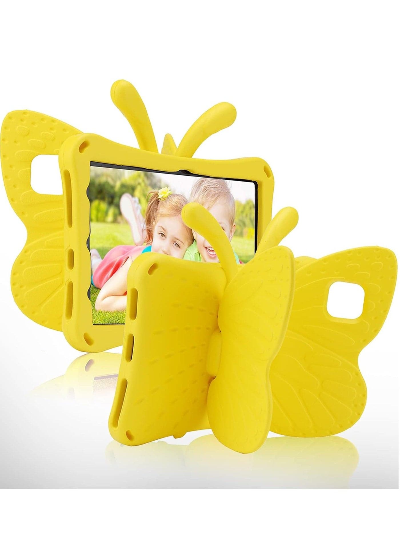iPad 10 (10th Generation) Kids Case, iPad 10.9 (2022) Butterfly Case with Kickstand – Full-Body Drop Protective, Shockproof, Kid-Proof iPad Case (Yellow)