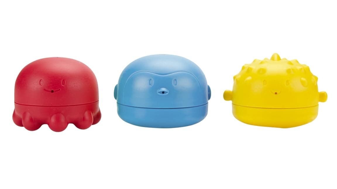 Ubbi Squeeze and Switch Silicone Bath Toys for Toddlers and Baby, Colorful Mix and Match Baby Bath Accessory, Water Toys for Toddler Bath Playtime, Set of 3