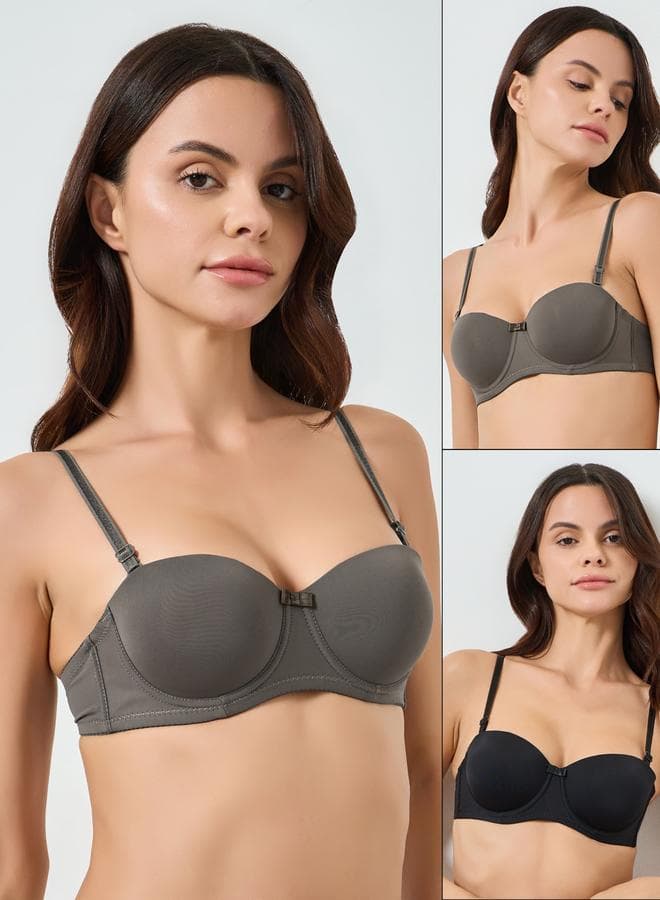 Pack fo 2 - Padded Wired Balconette Bra