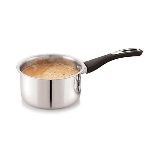 Anjali FPSP14 Stainless Steel Fiesta Pro Sauce Pan Without Lid Chai pan with Induction Base 14 cm 900 ml