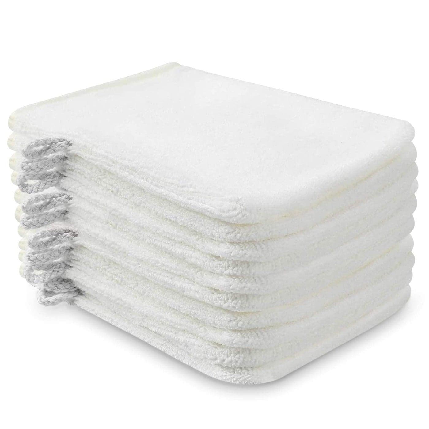PHOGARY Pack of 10 Microfibre Body Wash Mitts Soft Face Cleansing Mitts Bath SPA Terry Cloth Reusable Makeup Remover Mitt Gloves 15x20 cm White