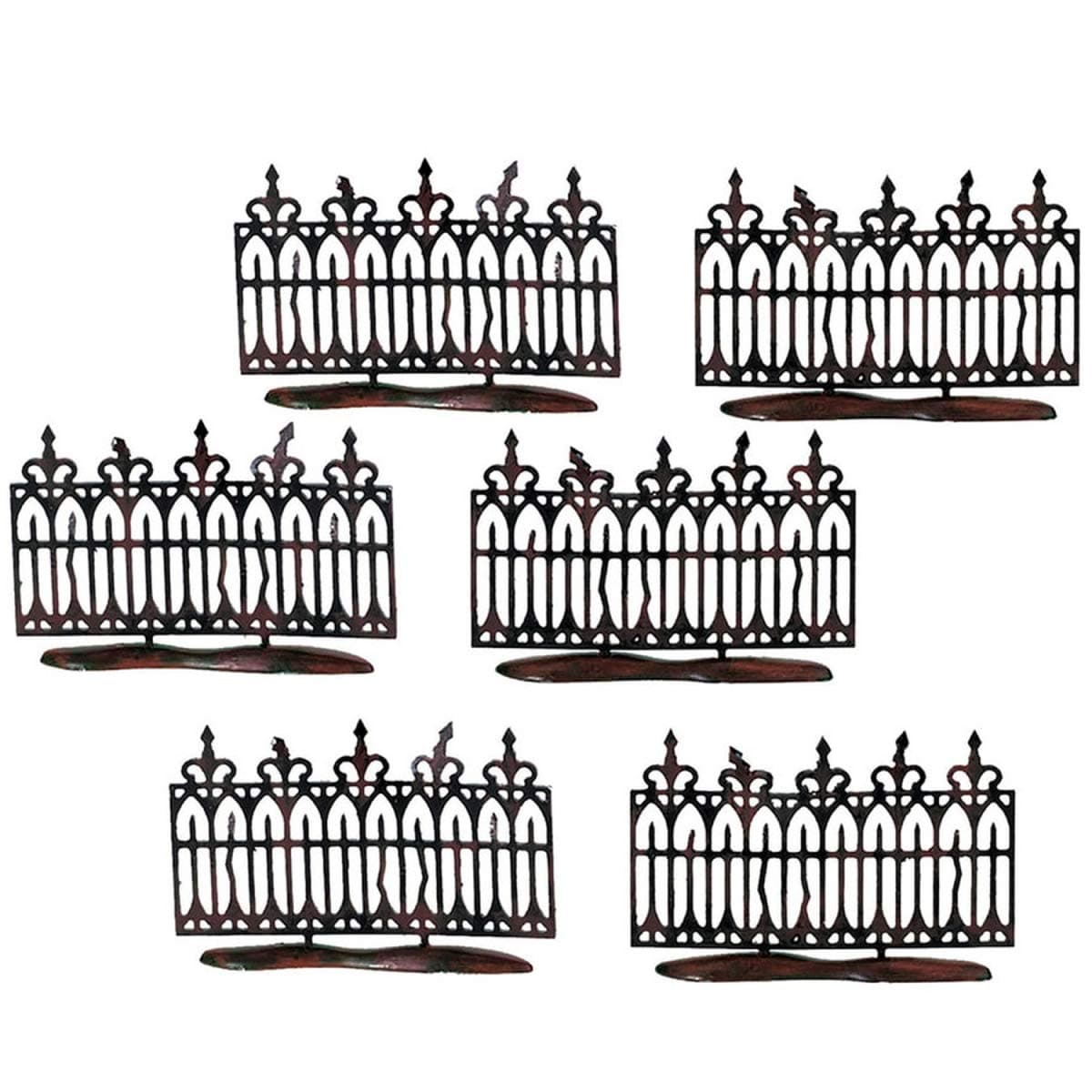 Department 56 Halloween Accessories for Village Collections Spooky Wrought Iron Fence Figurine Set 2 Inches Black