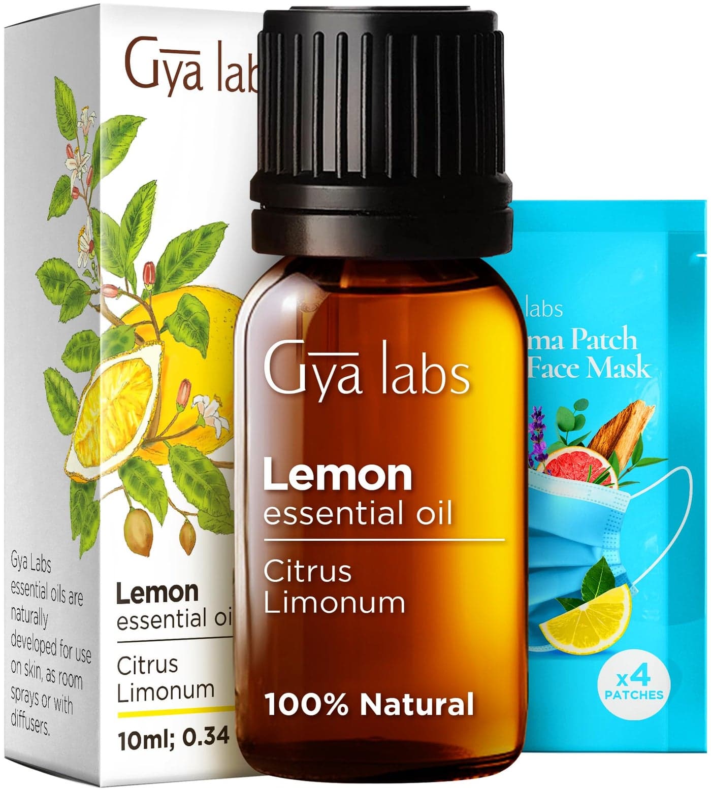 Gya Labs Lemon Essential Oil for Skin - 0.34 Fl Oz - 100% Pure Natural Lemon Oil for Diffuser, Cleaning, Refreshing Scent for Aromatherapy, DIY & Candle Making