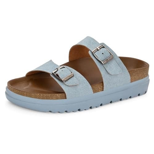 Centrino Women’s Berkin-Style Slip-On Sandals | Open Toe Design | Soft PU Footbed | Lightweight & Comfortable | Arch Support | On-Grip Sole | Casual Outdoor Wear (9218)