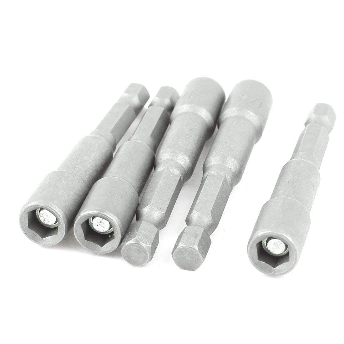 URBEST Adjustable Wrenches Magnetic Hex Driver Bit 635mm 14 Nut Setter Adapter for Drill 5pcs