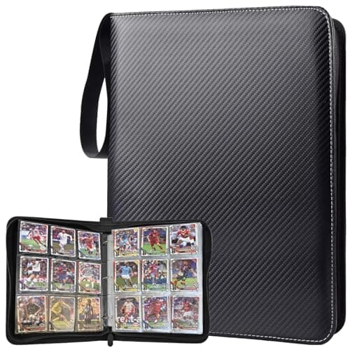 ULLTOON Portable 9Pocket Trading Card Binder Holds 1080 Cards with 60 Removable DoubleSided Sleeves Baseball Card Binder Card Storage Organizer Album for Boys Girls Sports Game Cards
