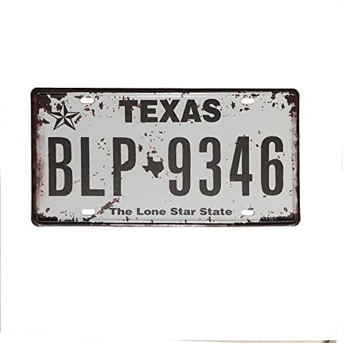Texas License Plate Aluminum Novelty Car Decor License Plates 12"x6" Front of Car Decorative Retro Rusty License Plate for Men Women Car-43