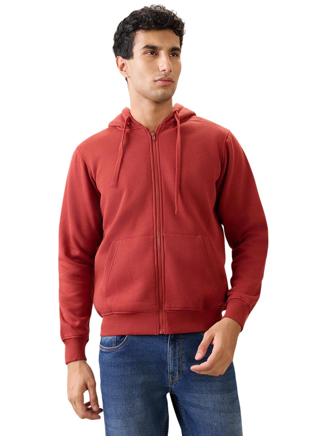 Parx Men Full Sleeve Regular Fit Solid Pattern Cotton Polyester Blend Hooded Casual Sweatshirt