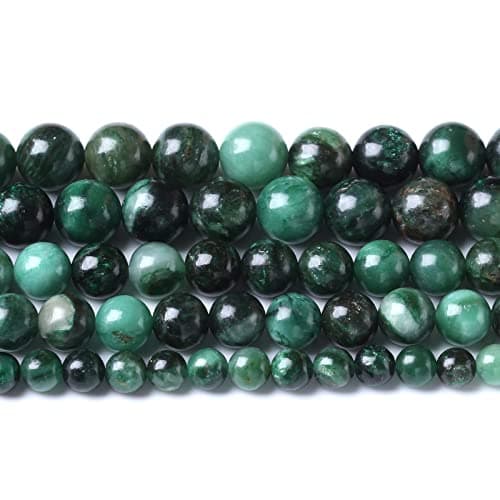 8mm 45pcs Natural Green Emerald Stone Beads Round Loose Beads AAA Energy Healing Power Stone Beads for Jewelry Making DIY Bracelet Necklace 15 Green Emerald Stone 8mm
