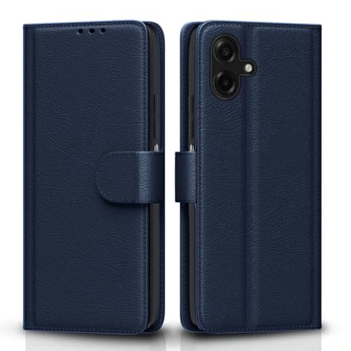 Pikkme Flip Cover for Samsung Galaxy F70e 5G | M07 | M17e / F07 | A07 | A07 5G| Leather Finish | Card Slots | Wallet Stand | Shockproof Protection Flip Case (Blue)