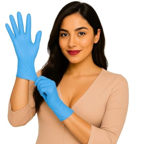 adbeni Nitrile Gloves | Food Handling | Disposable | Powder Free | Premium | Medical Examination, Kitchen, Cleaning, Cooking, Salon, Spa, Gardening, Travel, Grooming | Soft & Comfortable | Pack of 50
