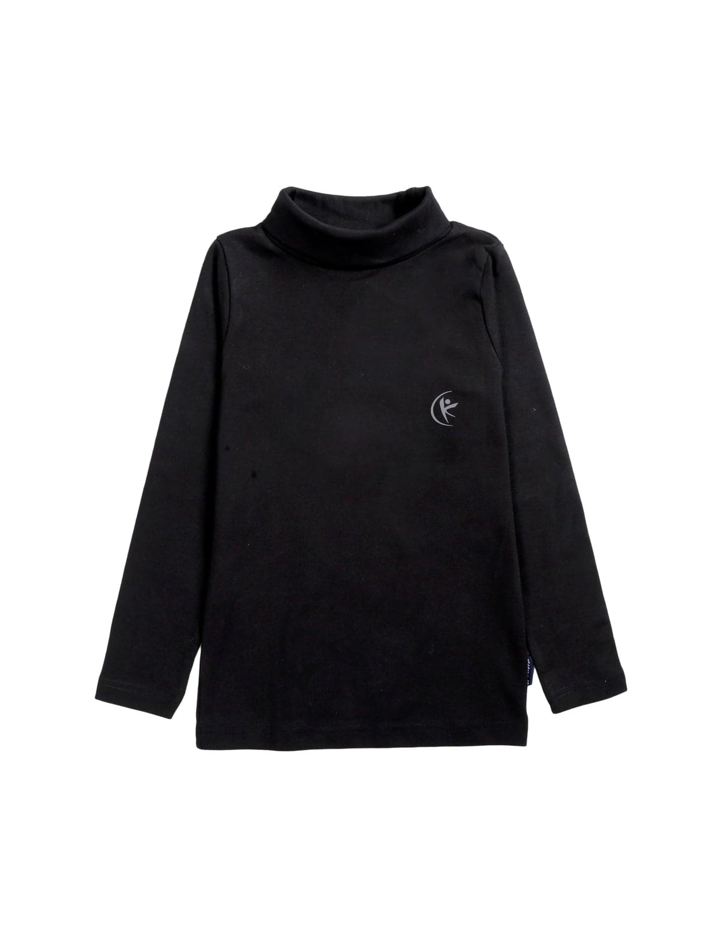 KiddoPanti Boys & Girls Turtle Neck Full Sleeve Tee, Black, 6-8Y