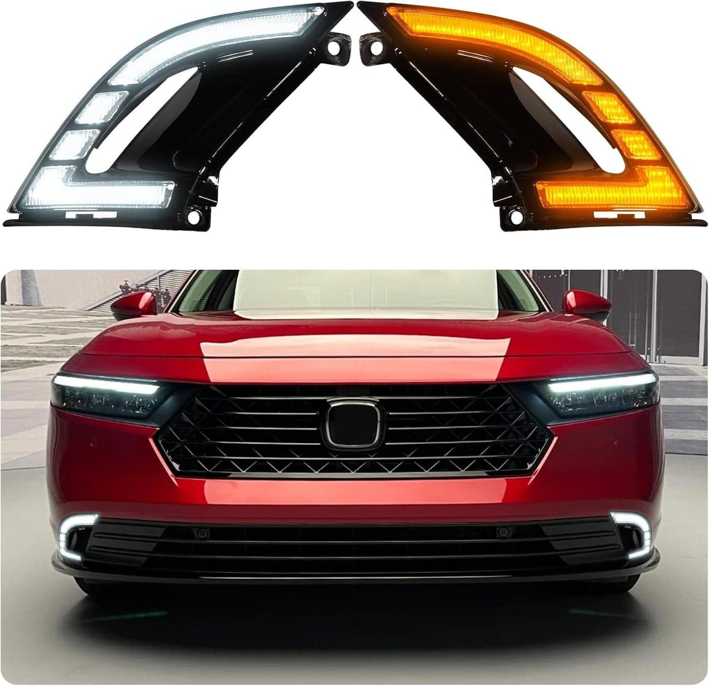 TBHOO LED Daytime Running Lights for 2023-2025 Honda Accord with Amber Turn Signals