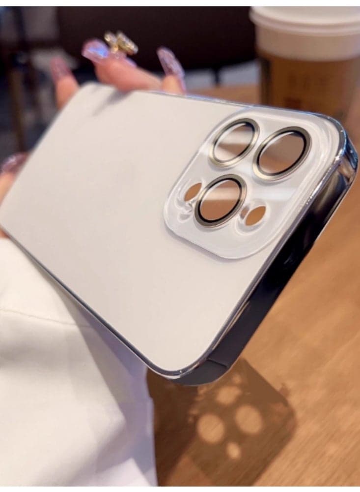 The Frosted Phone Case Comes With a Fully Wrapped Lens Film For Anti Drop And Simple Design, White Suitable For iPhone 16 Pro Max