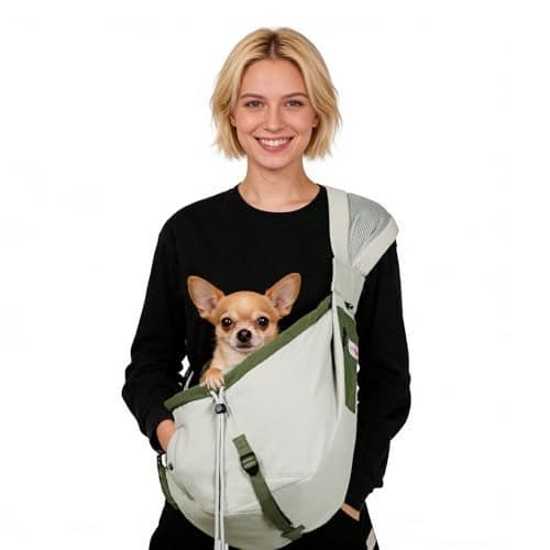 Dog Carrier SlingDog Carriers for Small Dogs Cats Up to 20 lbsPuppy Carrying Backpack Pet Purse with PocketsAdjustable Shoulder StrapHands Free for Travel ArmyGreen