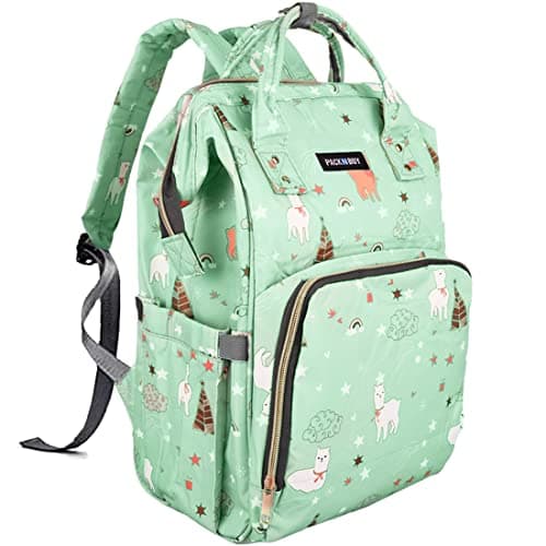 PACKNBUY Diaper Bag for Mothers for Travel, Hospital Bag for Delivery Women Spacious, Insulated Bottle Pockets, Water Resistant with Multiple Pockets to Store Newborn Baby Products (Green)