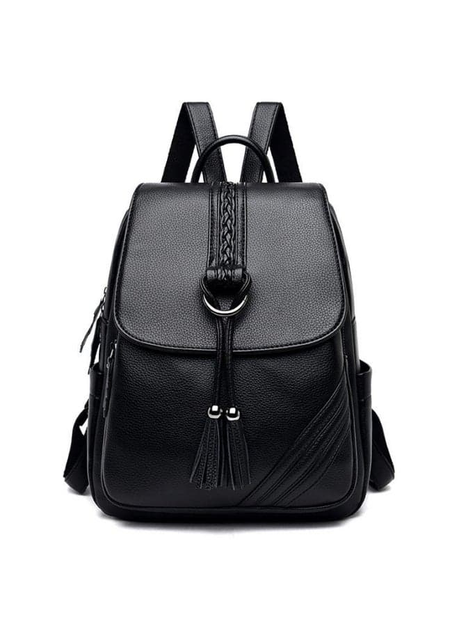 Girls Large Capacity Backpack, Student Tassel Decorated School Bag Back Bag Laptop Bag, PU Leather Shopping Bag Tourist Bag Book Bag for Women/Ladies/Kids/Children/Teenager/College Students/Youth