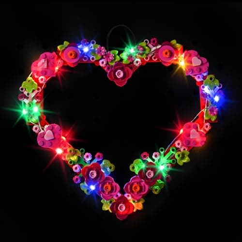 Hilighting Upgraded Led Light Kit Compatible with Lego Heart Ornament Building Set Lights Decoration Compatible with Lego 40638 Great Gift for Valentines Day Model Not Included