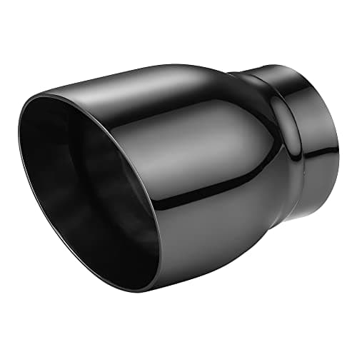 A-KARCK Double Wall Exhaust Tips Black Chrome 2.5" Inlet, Muffler Tip with Never Fading and Peeling Coating, 2.5" Inlet 3.5" Outlet 5" Long Resonator Exhaust Tip Welding-On