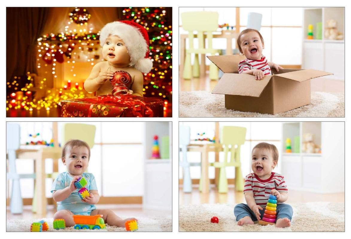 SAF paintings Set of 4 Cute Baby Combo Posters Smiling Baby Poster Poster for Pregnant Women HD Baby Wall Poster for Room Decor UV Coated multieffect 12x18 Inch Multicolour POSTER504