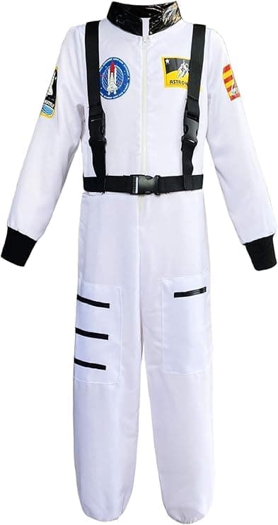 DEVARSHEE Fancy Dress Astronaut costumes for kids astronaut dress for boys & girls astronaut space suite for kids halloween costumes fancy dress competition (White, 6 Years - 7 Years)