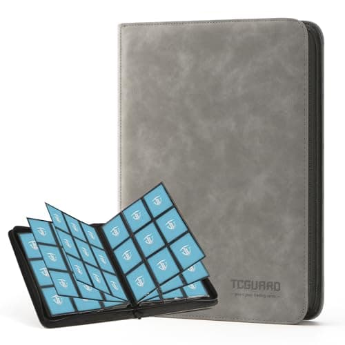 TCGUARD Trading Card Binder 9 Side Loading Pocket Card Album Hold Up to 540 Cards Zipper Binder for Cards Collection TCG Card Holder for Game Card Sports Card Yugioh MTG etcGrey