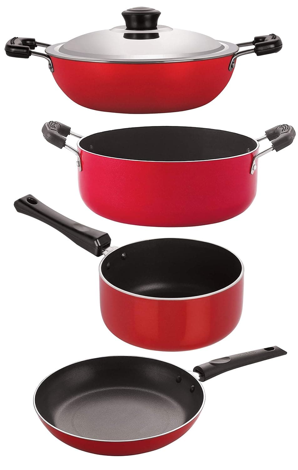 NIRLON Non-Stick Chemical-Free Aluminium Healthy Kitchenware Set of 4Pcs (DKD(B)_SP(B)_TP22_CS24)