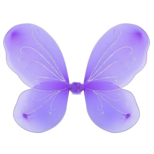 Fairy Wings for Girls Girls Butterfly Fairy Wings Fairy Costumes Sparkle Fairy Princess Angel Wings Cosplay Christmas Halloween Dress Up Birthday Party Favor Gift for Kids Girls Purple