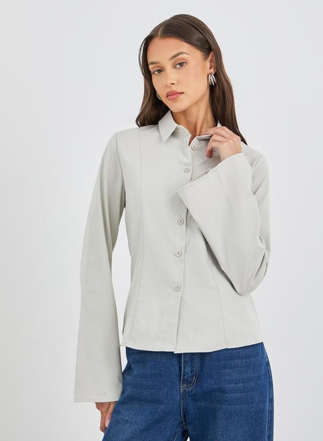 Styli Regular Fit Flared Sleeves Buttoned Shirt